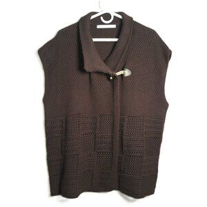 Woolrich Burgundy Toggle Closure Cotton Blend Sleeveless Cardigan Sweater XXL